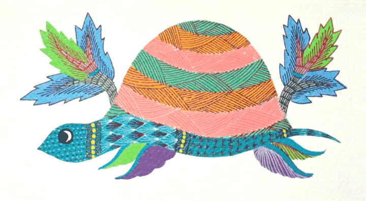 Turtle in Gond by Kailash Pradhan Thumbnail