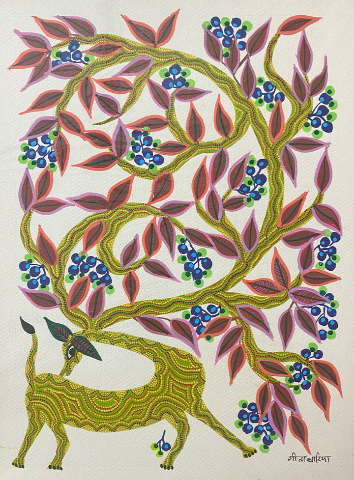 Two Animals, Bhil Art by Geeta Bariya Thumbnail