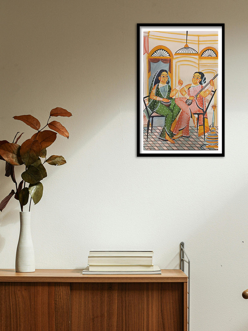 Two Musicians in Kalighat by Uttam Chitrakar