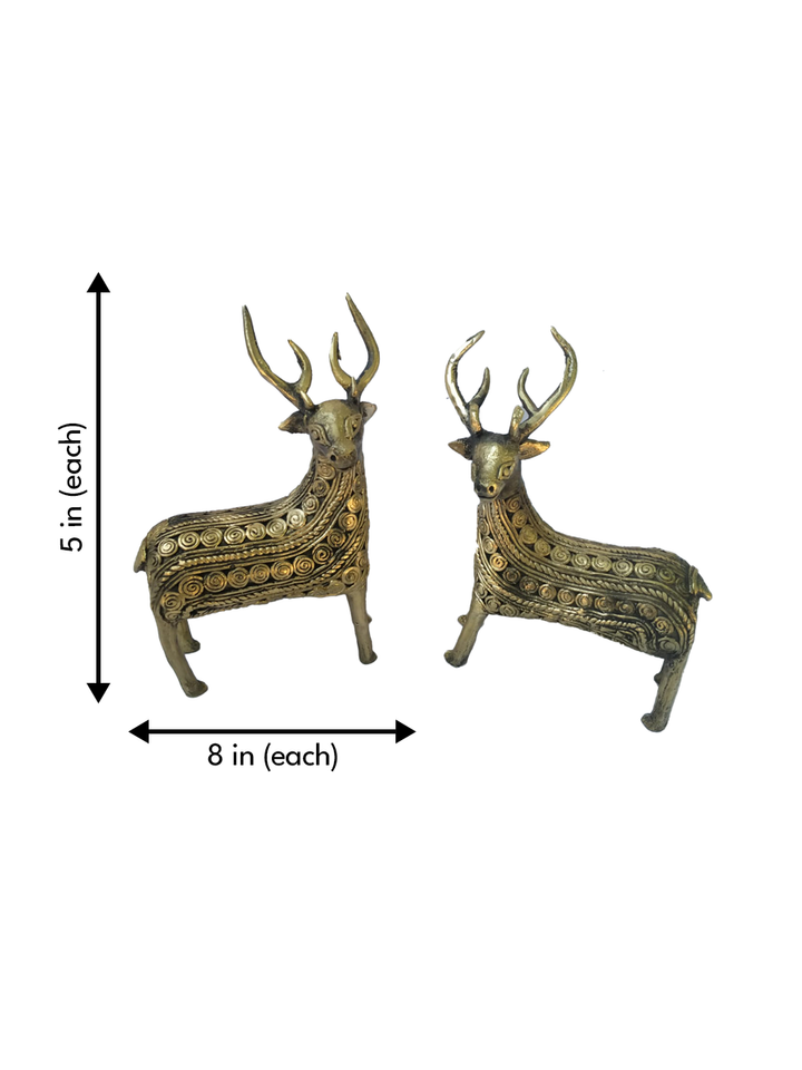 Two deers In Dhokra by Anil Baghmare Thumbnail