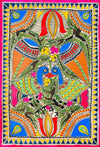 Two Peacocks, Madhubani by Ambika devi