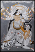 Demolishing the Demon: Goddess Durga’s Kalighat portrayal by Uttam Chitrakar