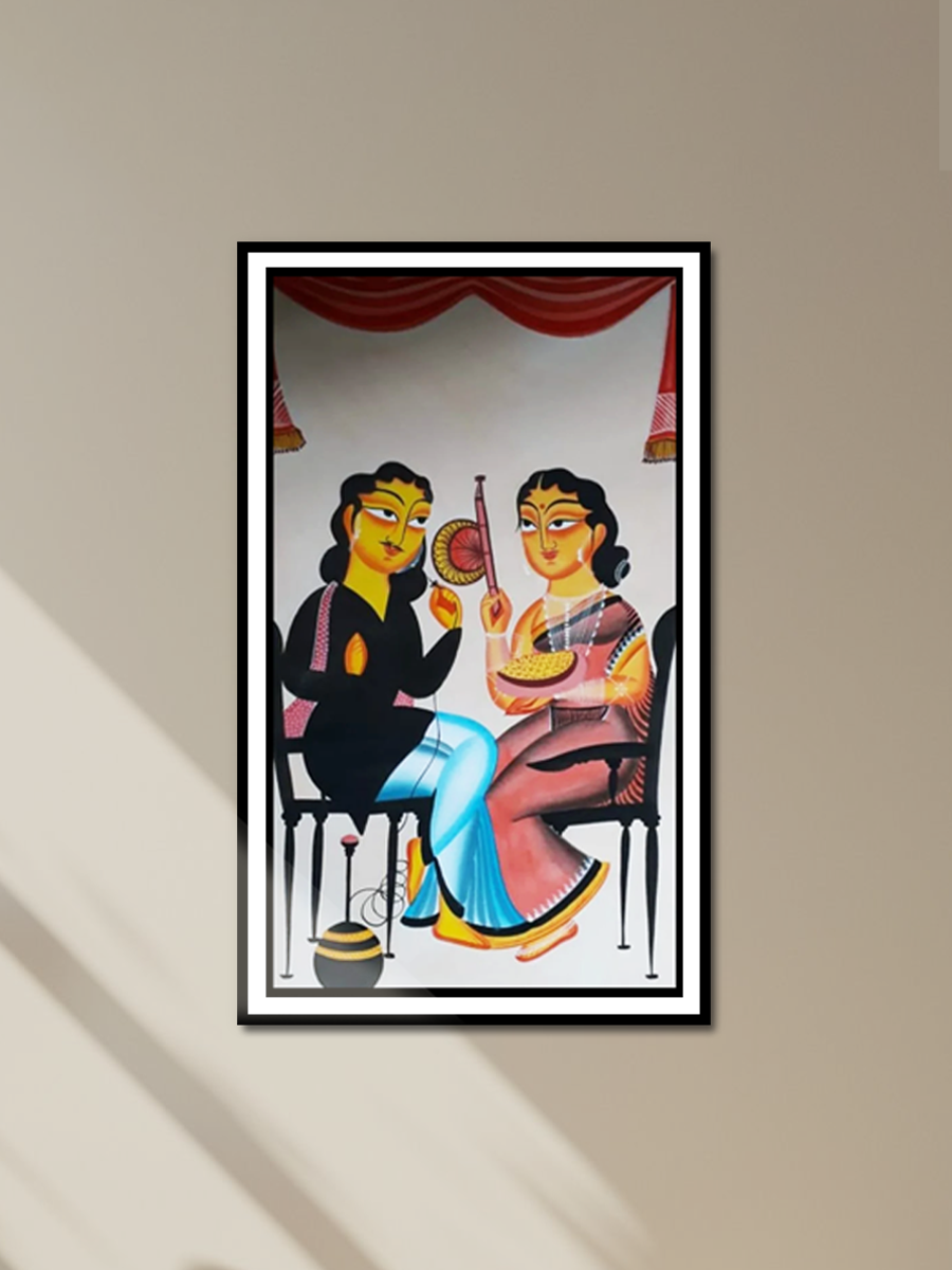 Unspoken Bonds: Uttam Chitrakar's Kalighat Couple