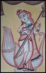 buy Goddess of the Arts: A Kalighat Painting by Uttam Chitrakar