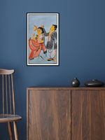Unity in Relaxation: A Kalighat Painting by Uttam Chitrakar for Sale