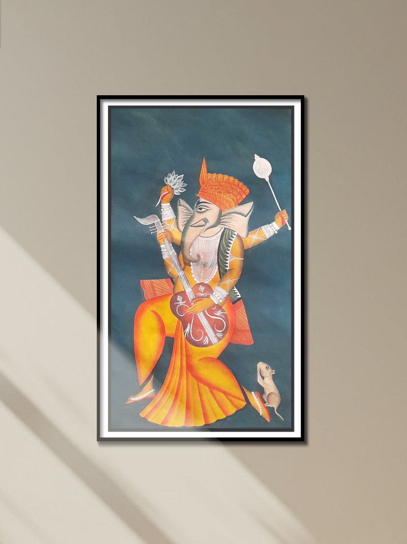 Celestial Wisdom: Lord Ganesha in Kalighat Art by Uttam Chitrakar