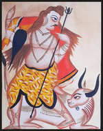 Shiva's Benevolence: Uttam Chitrakar's Kalighat Reverence