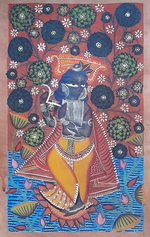 Enchanted by Krishna, Uttam Chitrakar's Kalighat