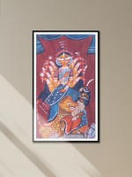 Maa Durga with her tiger: Kalighat by Uttam Chitrakar