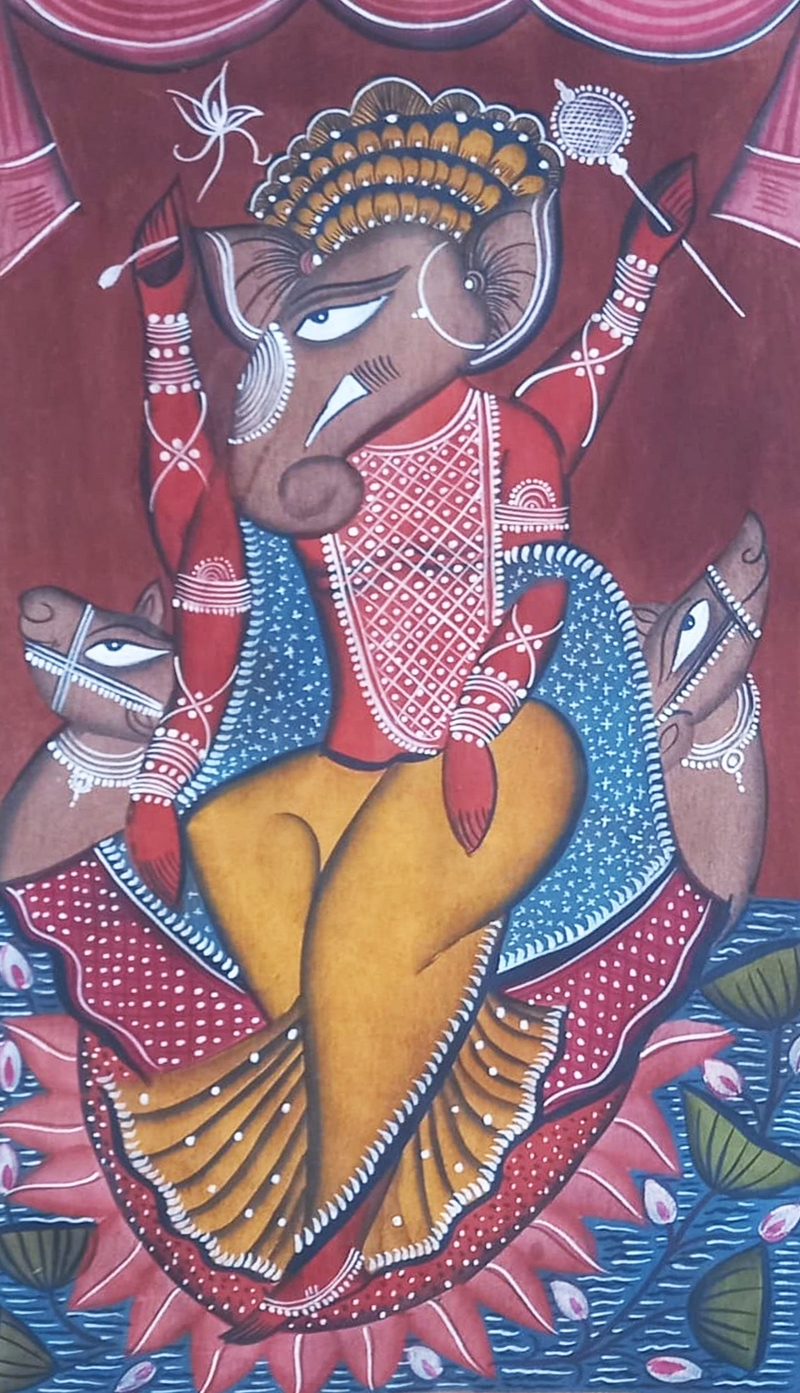 Lord Ganesha in Kalighat by Uttam Chitrakar