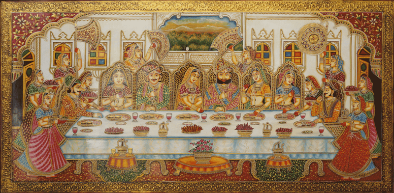 Buy Royal Feast in Usta Miniature by Pankaj Kumar