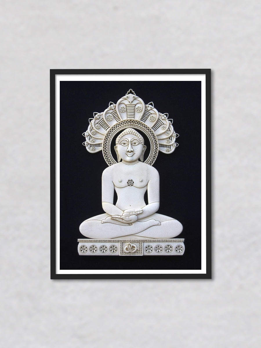 Under the Canopy of the Snake Lord Parshwnath in Foam Art, Sea foam Art by Harsh Chhajed