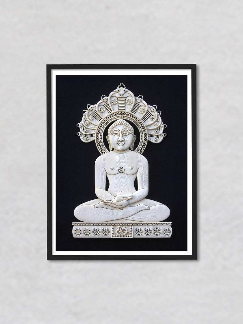 Under the Canopy of the Snake Lord Parshwnath in Foam Art, Sea foam Art by Harsh Chhajed