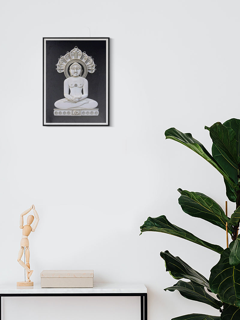 Under the Canopy of the Snake Lord Parshwnath in Foam Art, Sea foam Art for sale