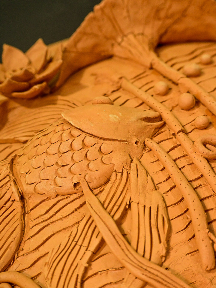 Underwater Tapestry on a Terracotta Plate by Dolon Kundu Thumbnail