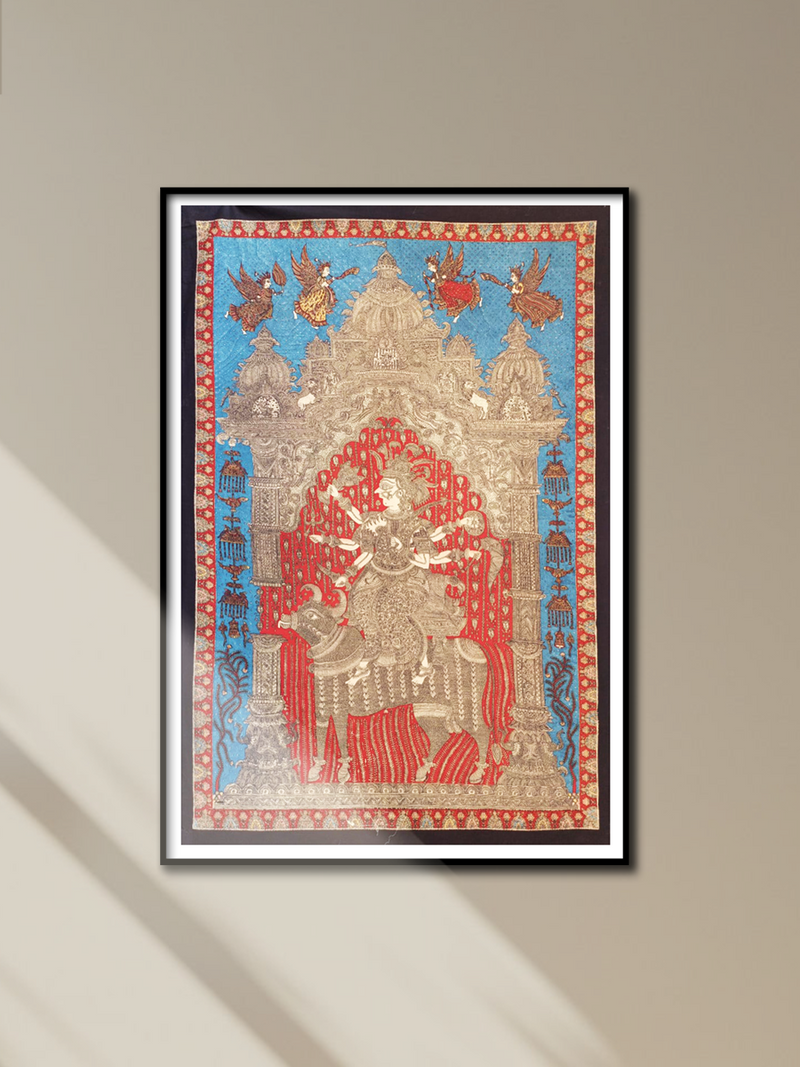 buy Goddess Sagat against red background: Mata Ni Pachedi by Vasant Manubhai Chitara