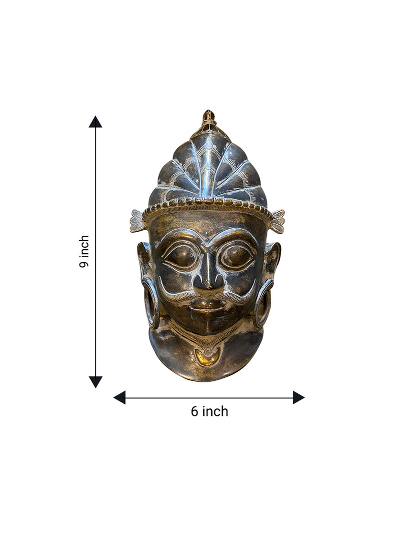 Mangesh (Shiva) in Vintage Style Brass Mask for sale
