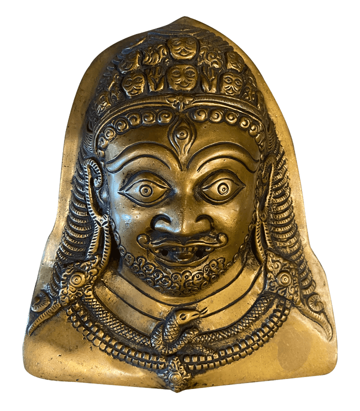 Bhairav in Vintage Style Brass Mask Thumbnail