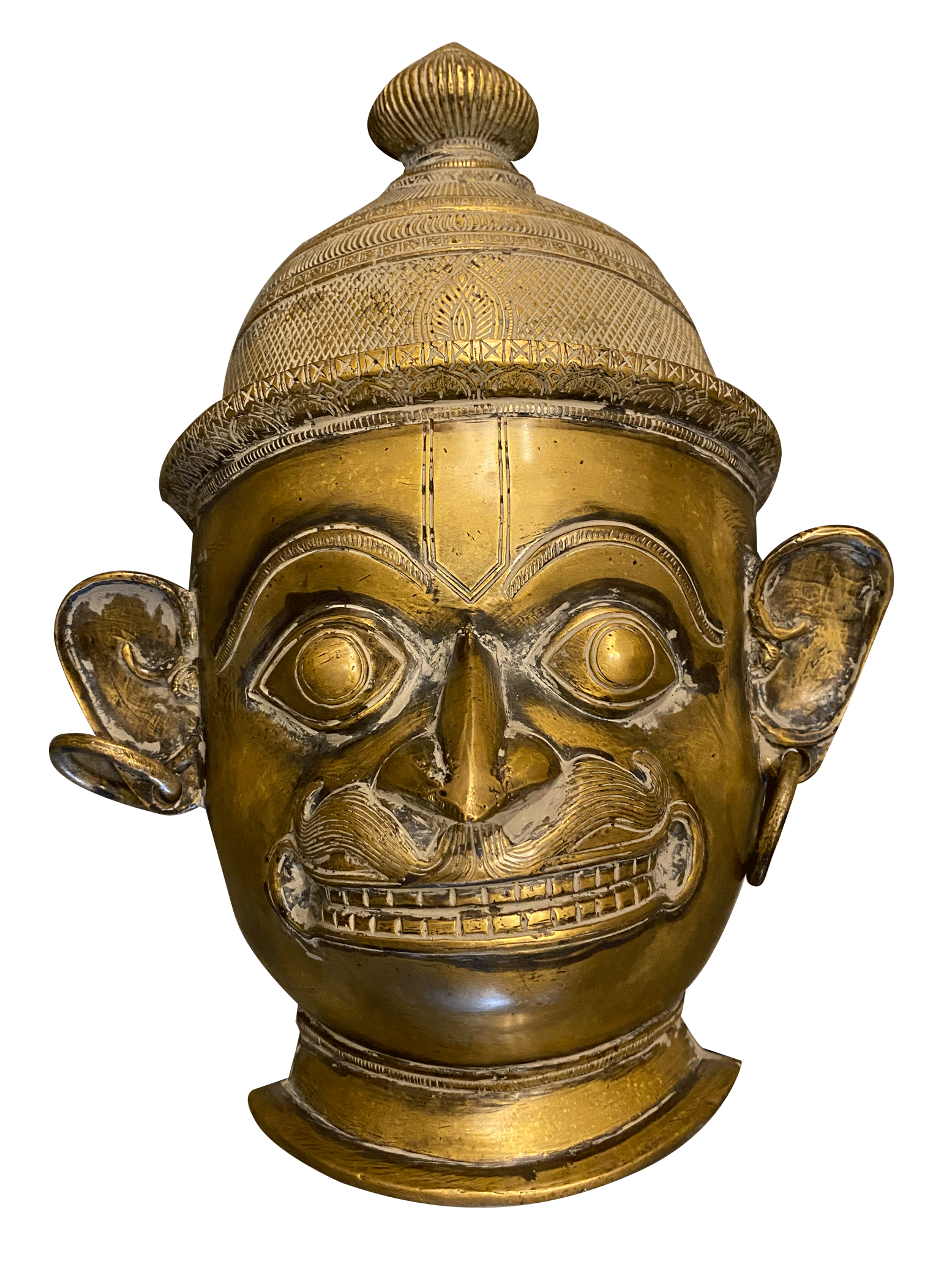 Hanuman Ritual Mask Lord Hanuman Wall Hanging Mask in Brass Online for Sale
