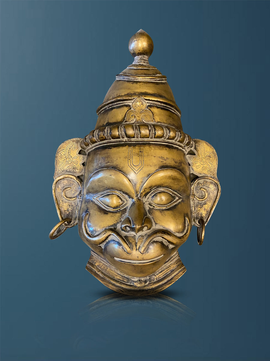 Hanuman Ritual Mask Pure Brass Hanuman Wall Hanging Mask Online In India for Sale
