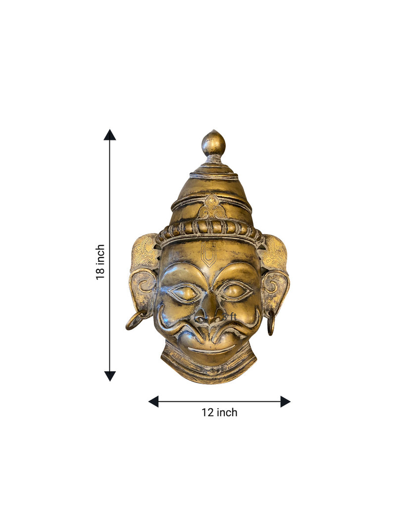 Hanuman in Vintage Style Brass Mask for sale