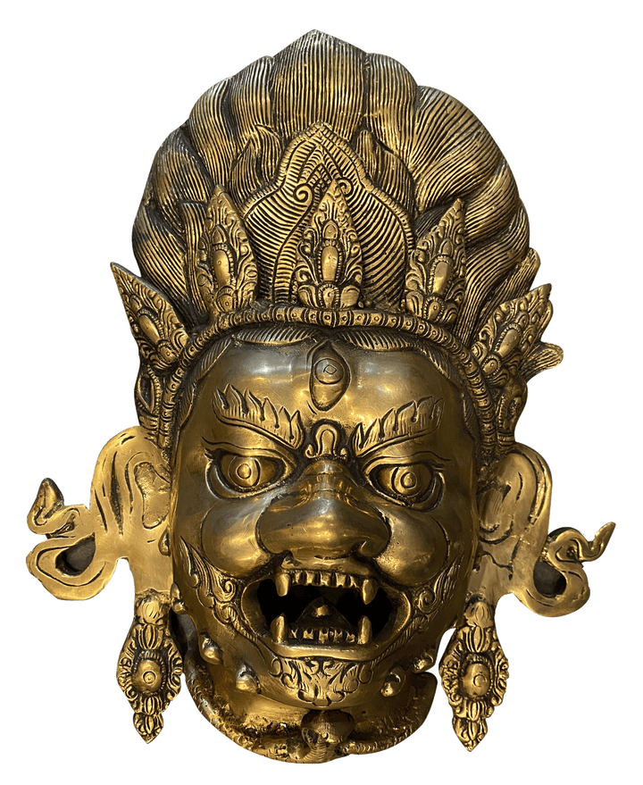 Bhairav (Shiva) in Vintage Style Brass Mask Thumbnail
