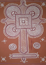 Buy Radiant Bullock Cart: Mandana Tapestry by Vidya Soni