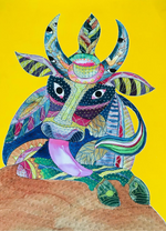 Buy Lord Shiva's Devotee: Gond painting by Venkat Shyam 
