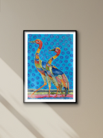 Allure of Saras Birds:A Gond Painting by Venkat Shyam for sale