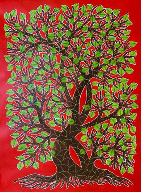 Resplendent Peepal Tree: God Painting by Venkat Shyam