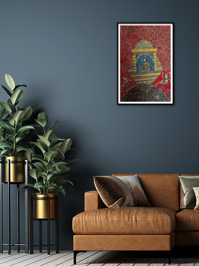 Vahanvati Mata: Mata ni Pachedi Painting by Dilip Chittara