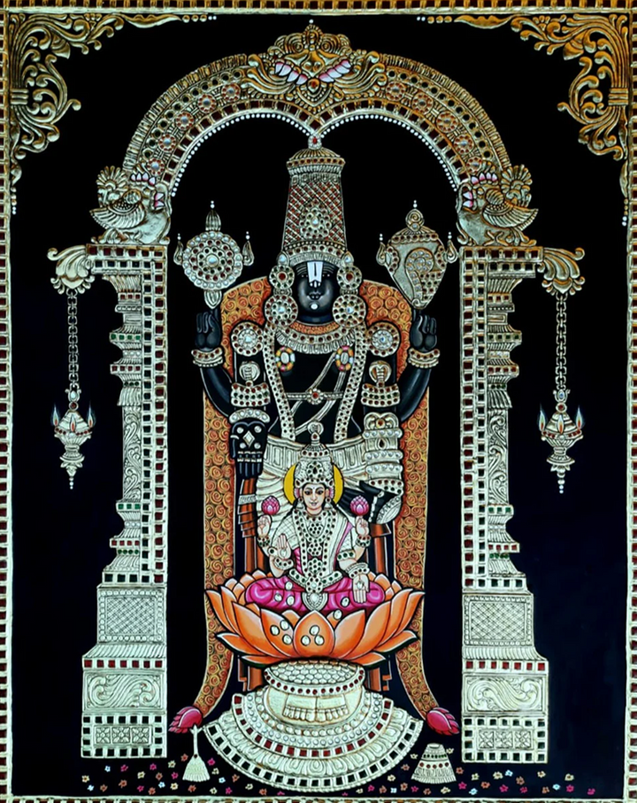 Venkateshwara : Tanjore Painting by Sanjay Tandekar Thumbnail