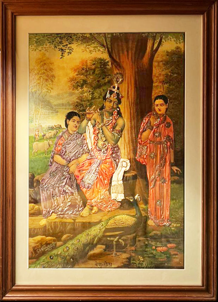 Venulola Oleograph by Raja Ravi Varma (Embellished) Thumbnail