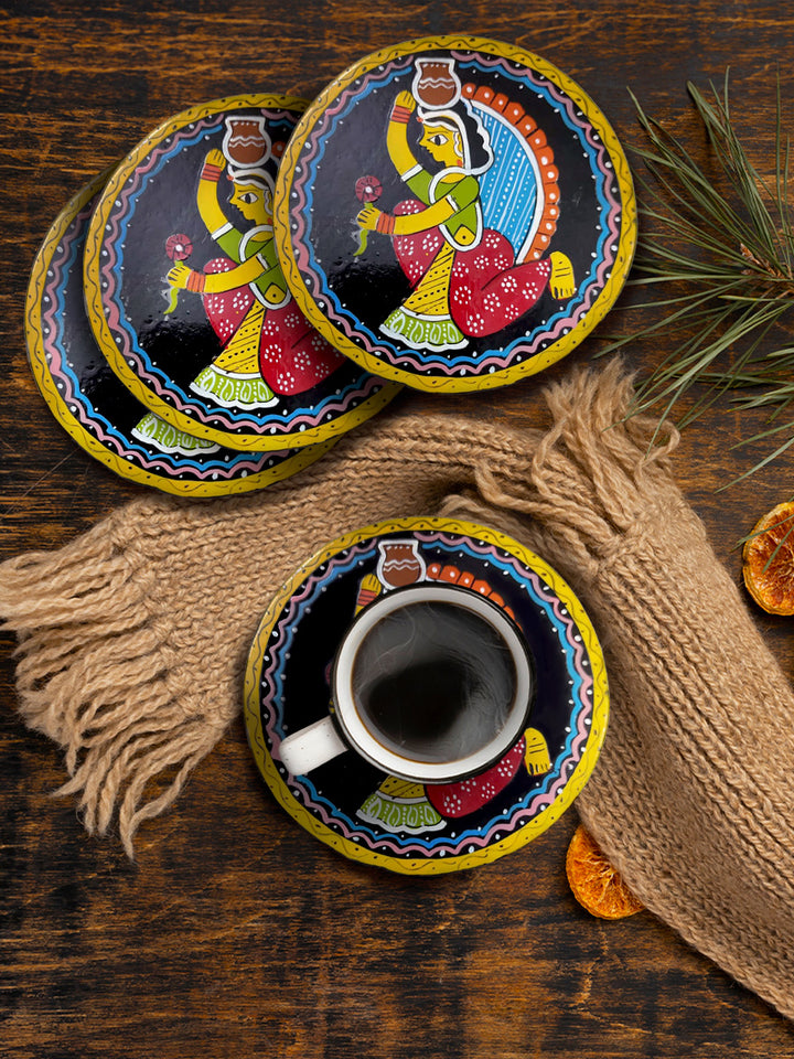 Versatile positions of womenfolk: Tikuli coaster art by Ashok Kumar Thumbnail