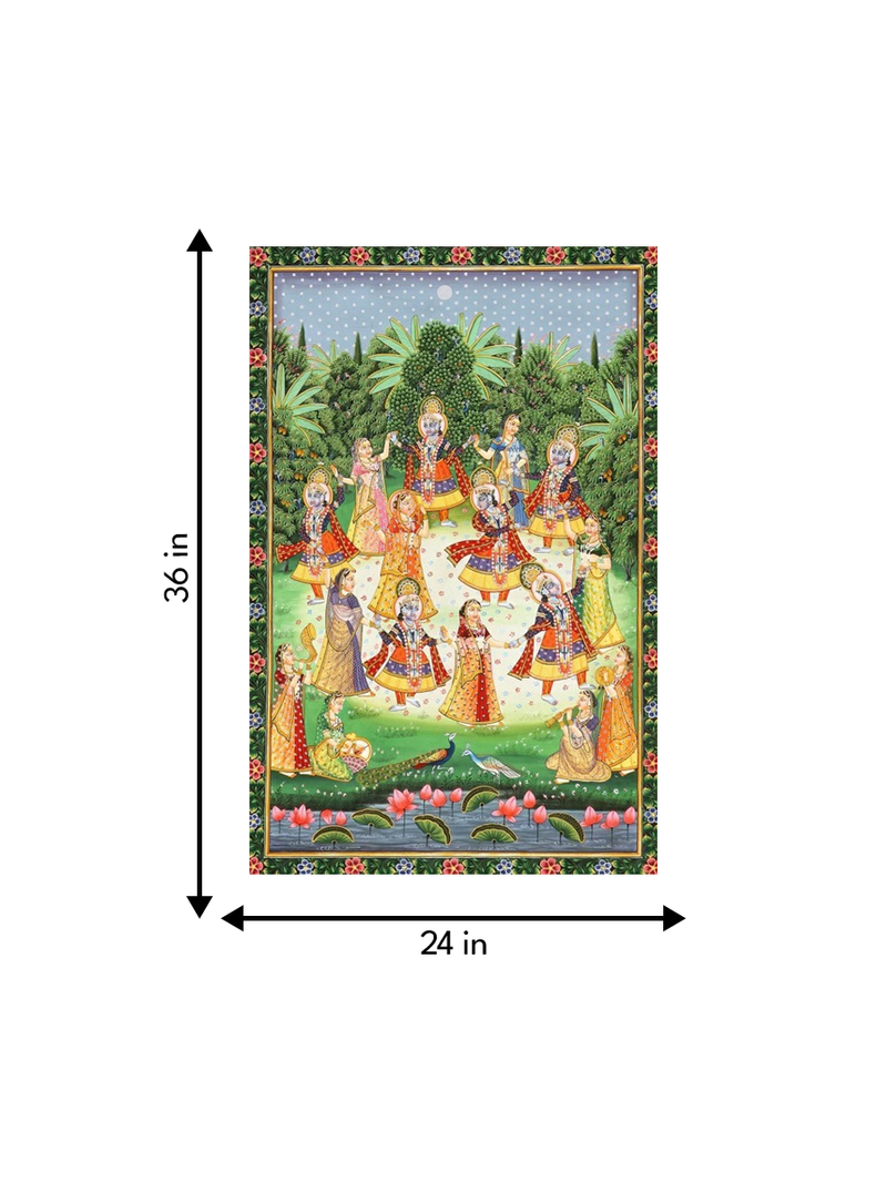 Vibrancy of Krishna's Dance: A Pichwai Painting of Jayesh Sharma