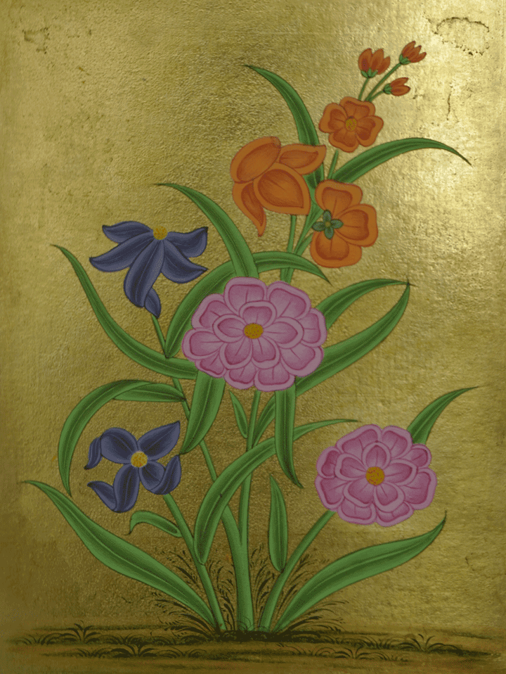 Vibrant Flowers In Mughal Miniature by Mohan Prajapati Thumbnail