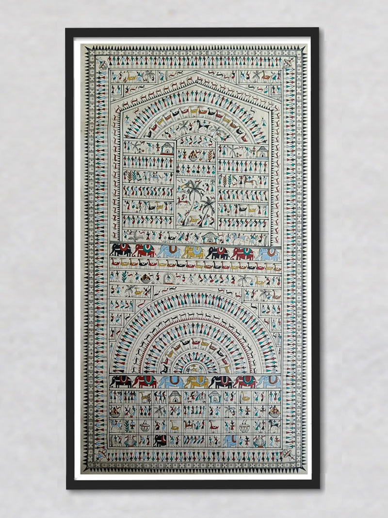 Vibrant Motifs: Harmony in Dynamic Shapes Saura painting by Purusottam Swain
