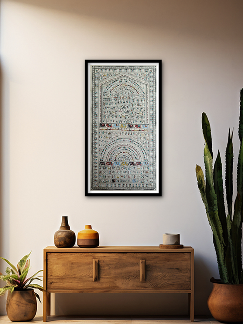Vibrant Motifs: Harmony in Dynamic Shapes Saura painting by Purusottam Swain