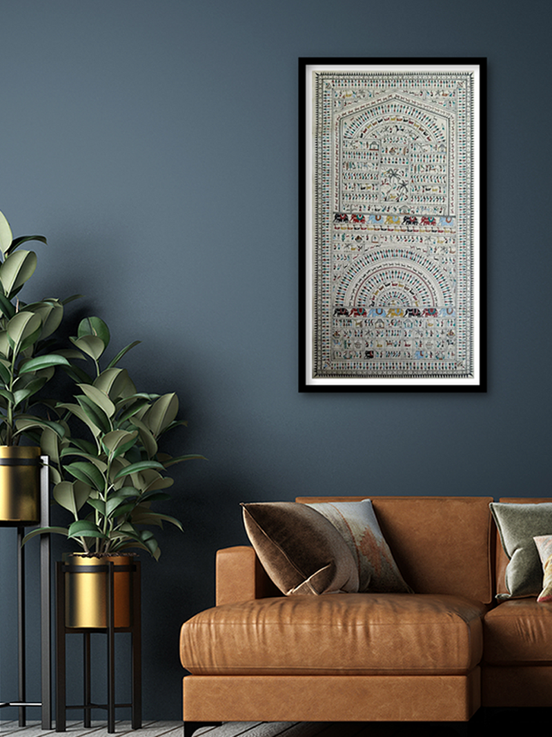 Vibrant Motifs: Harmony in Dynamic Shapes Saura painting by Purusottam Swain