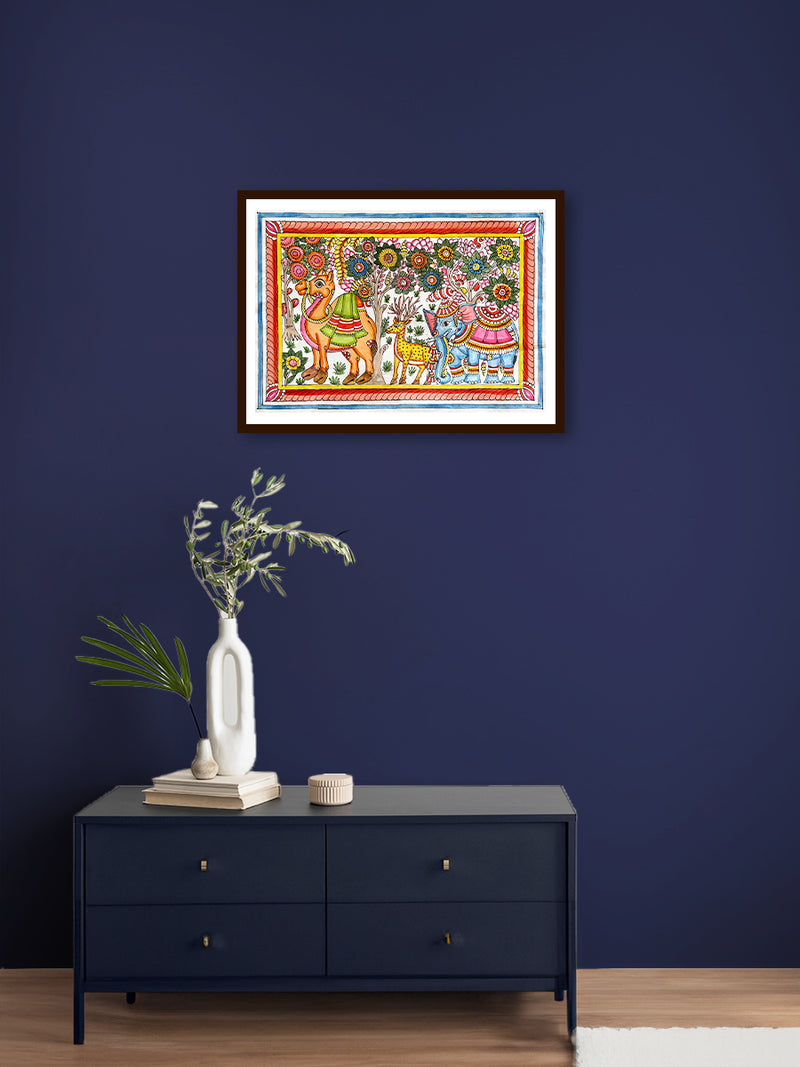Vibrant Nature: Colorful Royal Flora and Fauna Tholu Bommalata Painting Shop