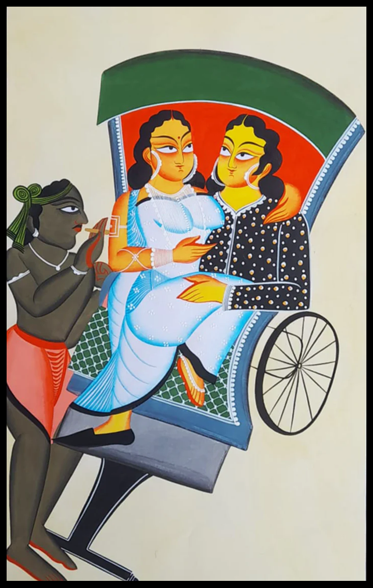 Vibrant Travellers: Uttam Chitrakar’s Kalighat Splendour