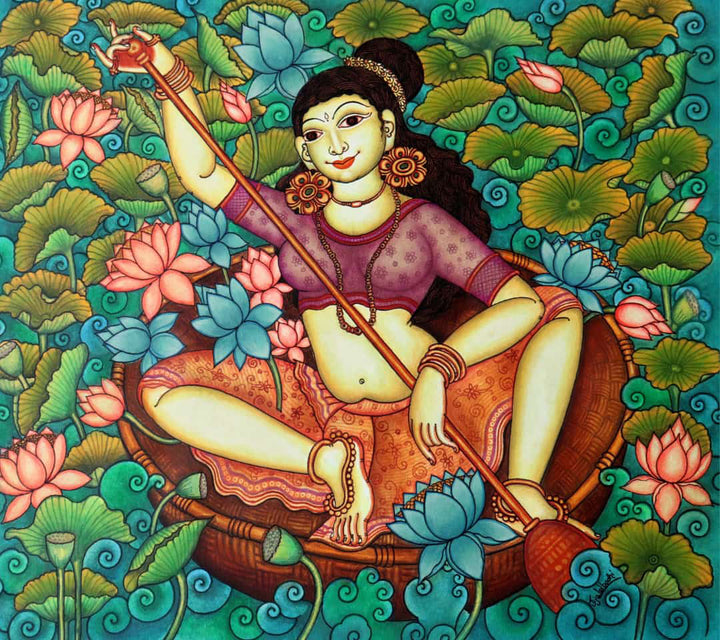 Village Beauty in Kerala Mural by Jijulal Thumbnail