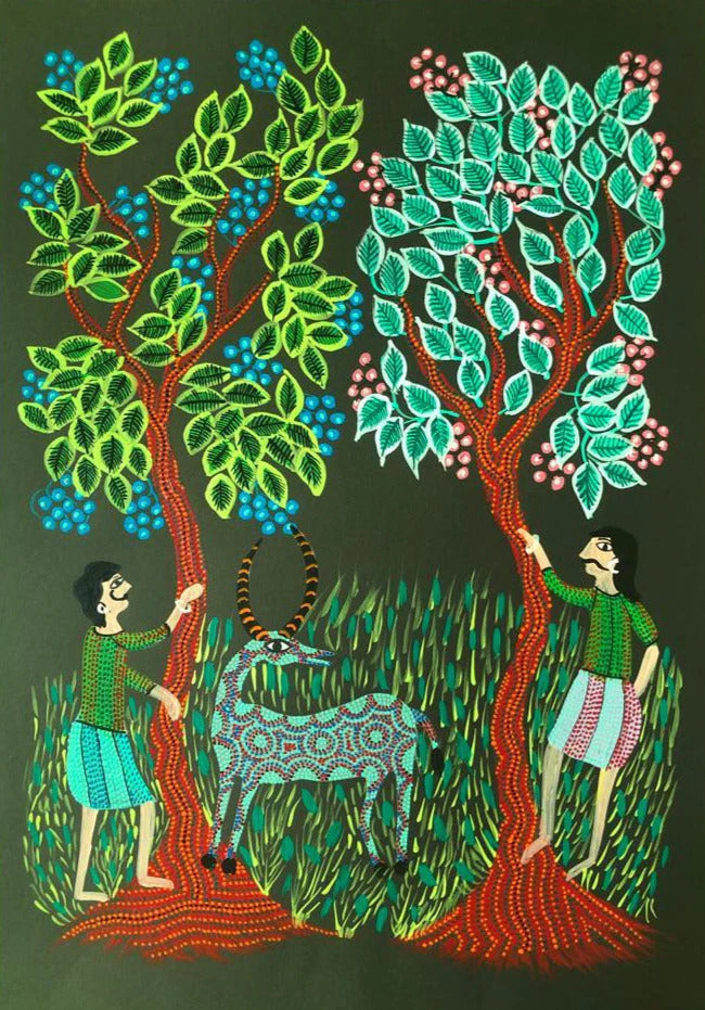 Village Life Bhil Painting by Geeta Bariya Thumbnail