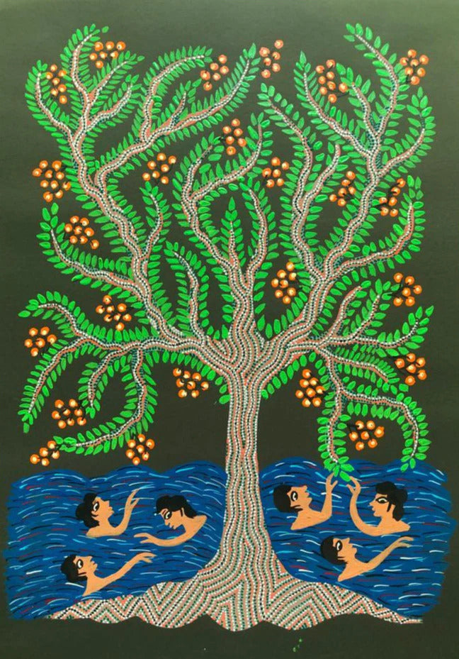 Village Life Bhil Painting by Geeta Bariya Thumbnail