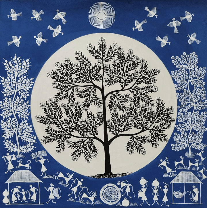 Village Life: Warli by Dilip Bahotha Thumbnail