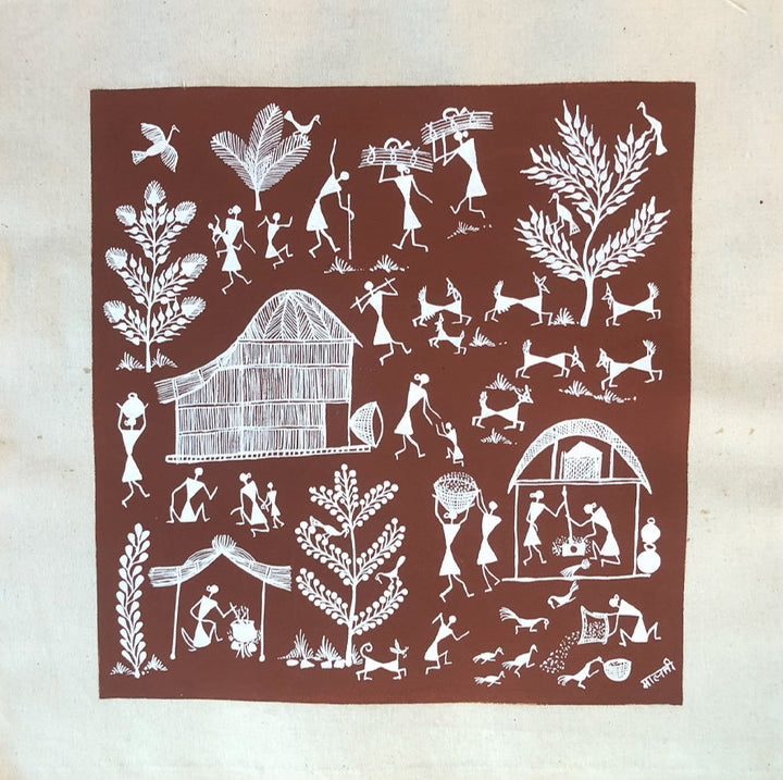 Village Life of Warli Tribe, Warli Art by Dilip Bahotha Thumbnail