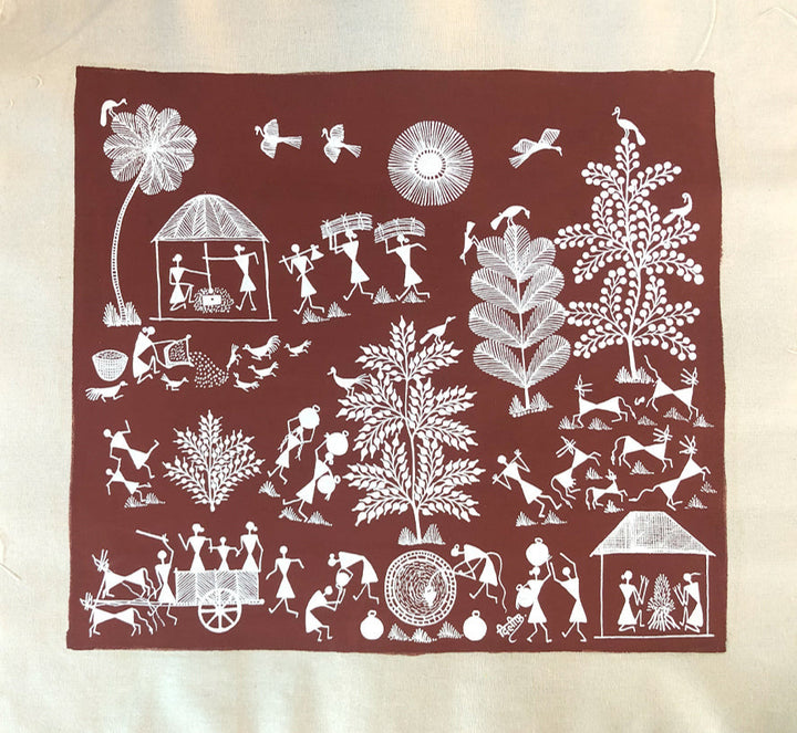 Village Life of Warli Tribe, Warli Art by Dilip Bahotha Thumbnail