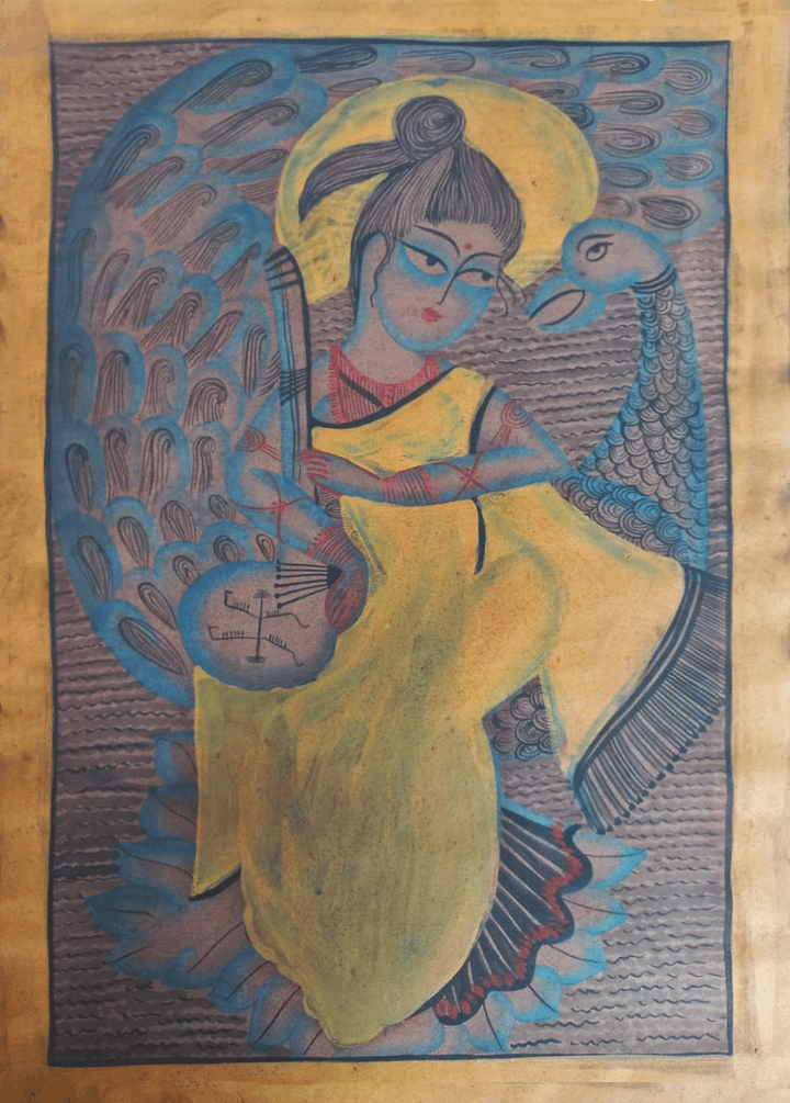Vinadara in Bengal Pattachitra by Swarna Chitrakar Thumbnail