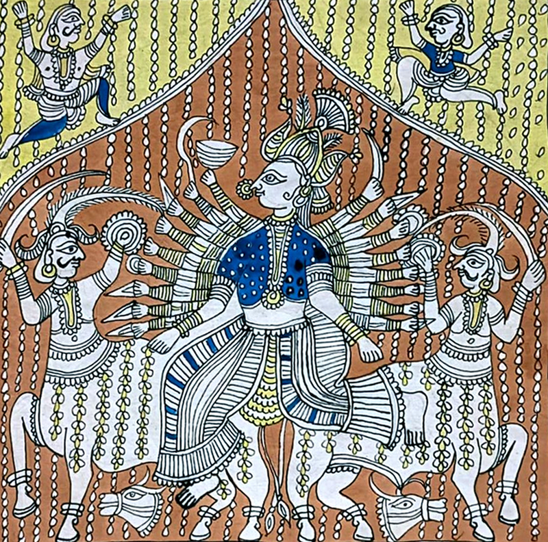 Buy Visat Mata: Mata Ni Pachedi Painting by Dilip Chittara