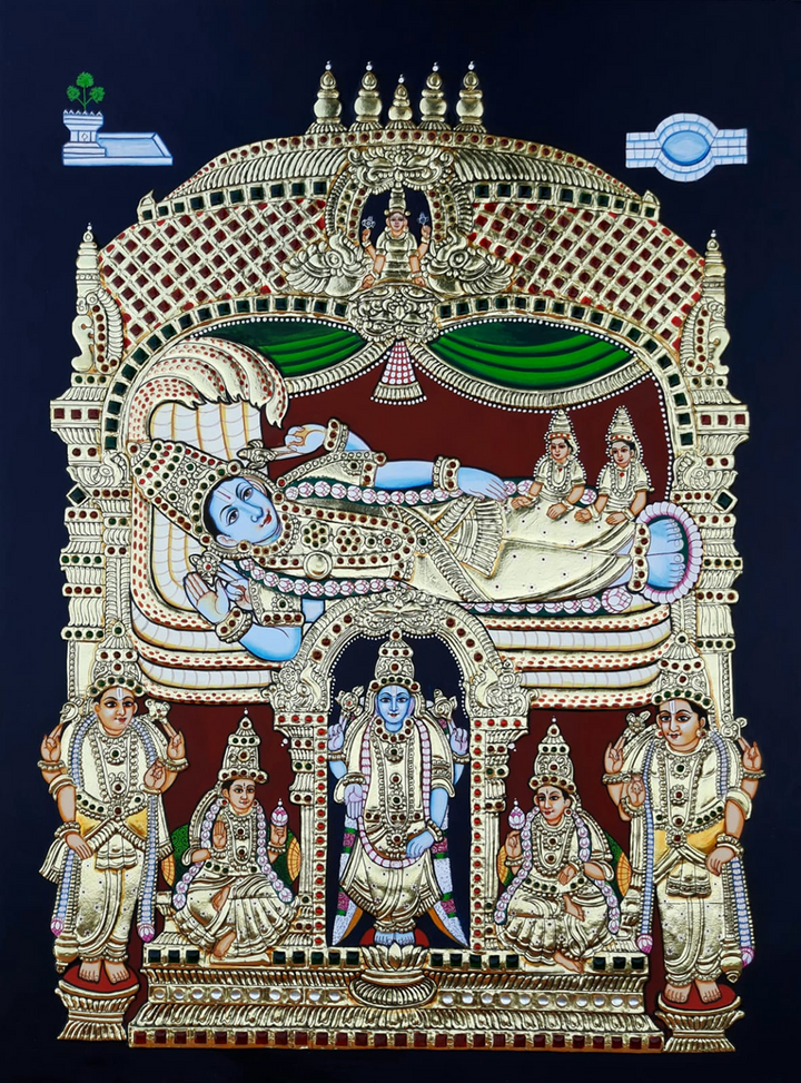 Vishnu : Tanjore Painting by Sanjay Tandekar Thumbnail
